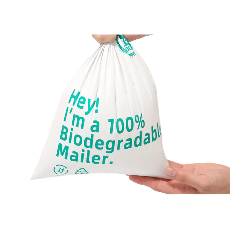 INPLUSTOP 100%  Biodegradable Mailer Mailing Bags Eco-friendly Degradable Courier Shipping Bags White Clothing Express Pouch