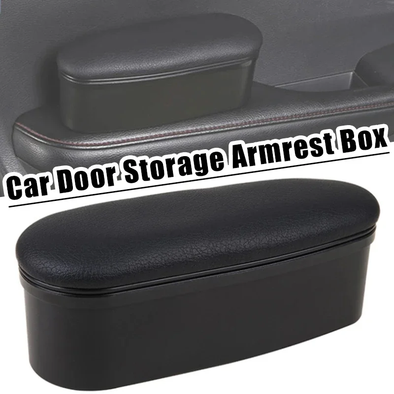 Car Door Storage Armrest Box Leather Auto Interior Part Organizer Adjustment Arm Elbow Handrail Support Increased Pad Universal