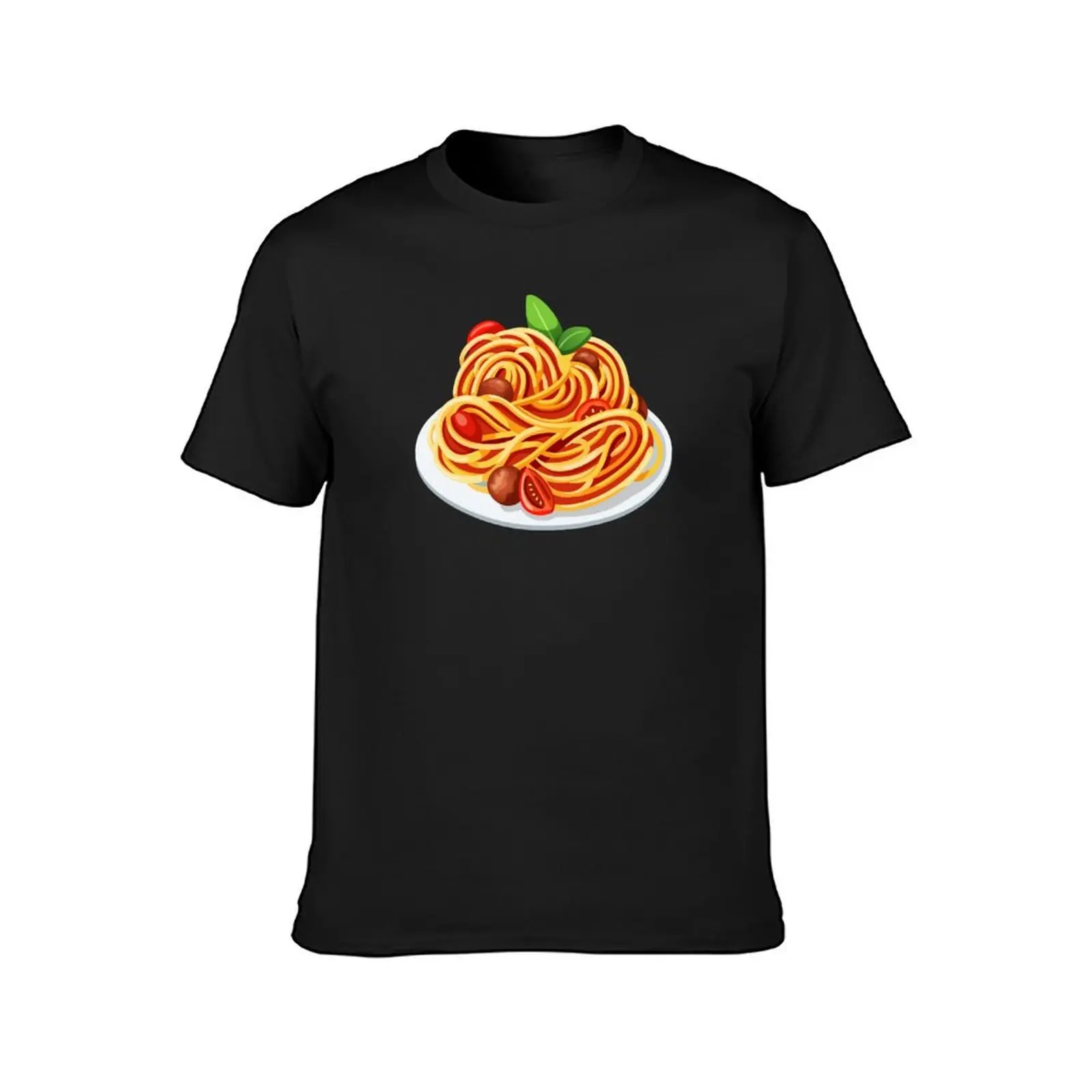 Italian Cuisine - Junk Food Cartoon noodles T-shirt oversized plus sizes Men's t-shirt