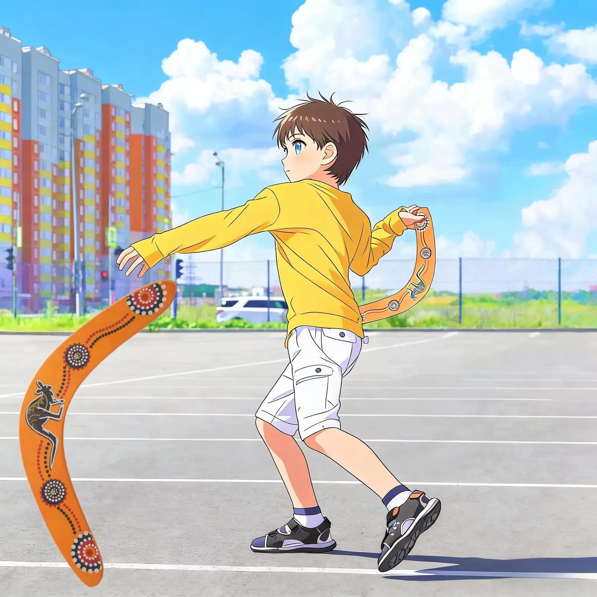 

V-shaped wooden rotating toy kangaroo flying saucer throwing grabbing outdoor children's toy parent-child interactive game props