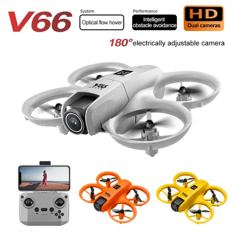 V66 Mini Drone Con Macchina Fotografica 4K HD WiFi FPV Drone Evitamento Ostacoli Tasca di Controllo Remoto Elicottero Quadcopter Regalo Per I Bambini Giocattolo