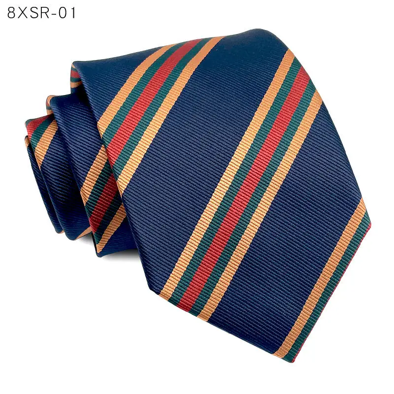 Striped Tie Men's Korean Edition Formal Suit Accessories Business Daily Commuting Vintage Coffee Handmade 8CM Wide