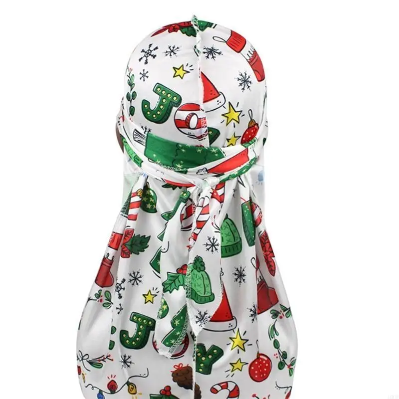 قبعة عيد الميلاد Durags قبعة بيني مطبوعة على الموضة لقبعة النوم لحجاب الرأس الإسلامي