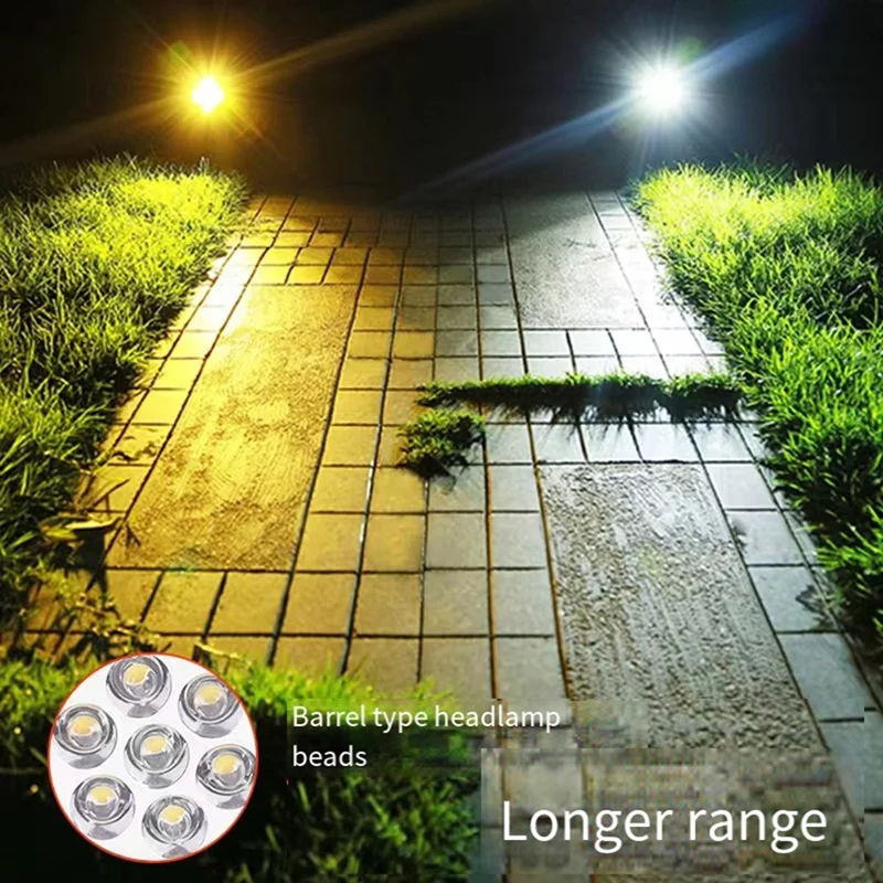 Faretto da terra solare da 7 LED Faretto da esterno impermeabile IP65 Luminosità regolabile Faretto decorativo da giardino