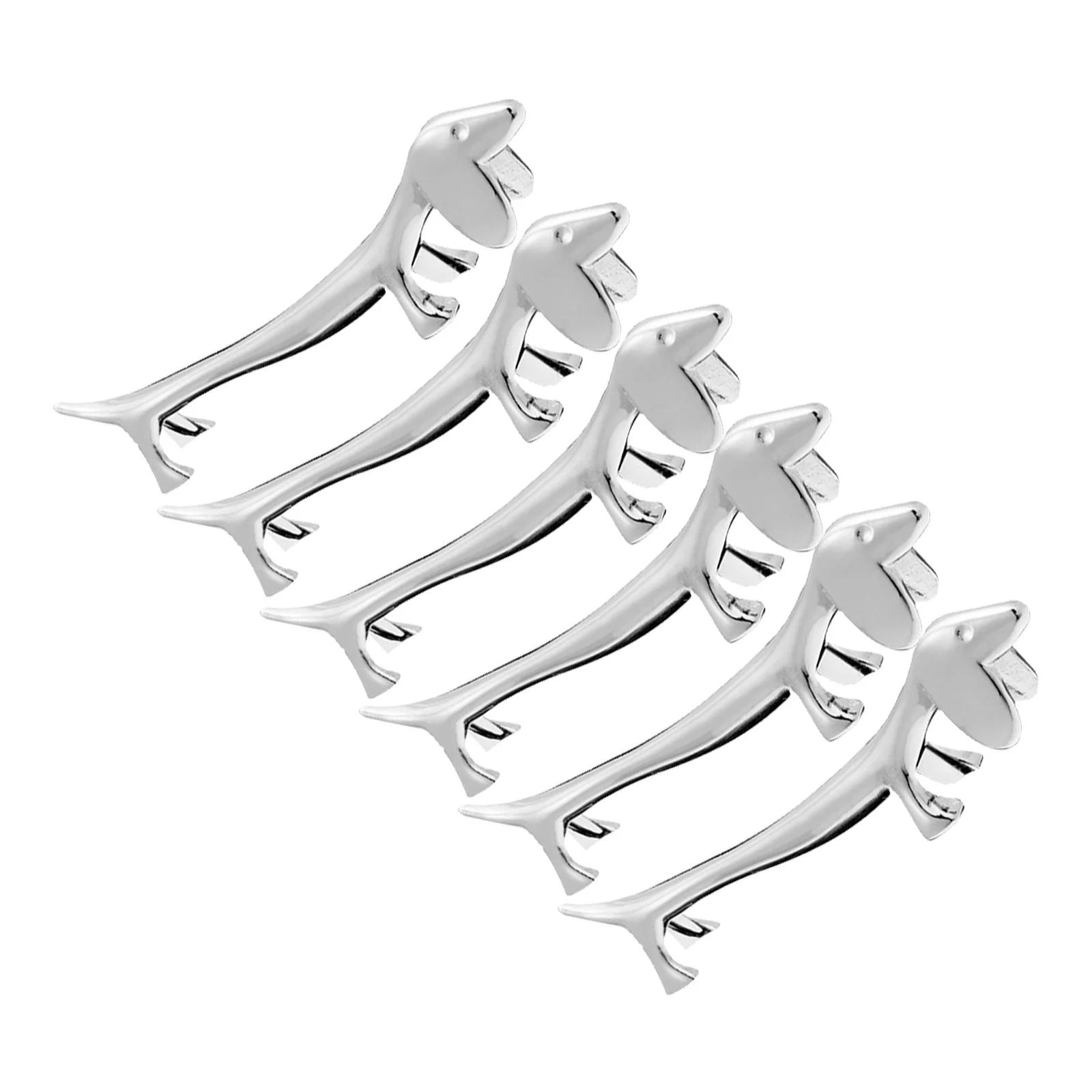 

6pcs Metal Dog Shape Chopstick Rests Zinc Alloy Cutlery Organizer Tabletop Spoon Holder Kitchen Dining Accessory
