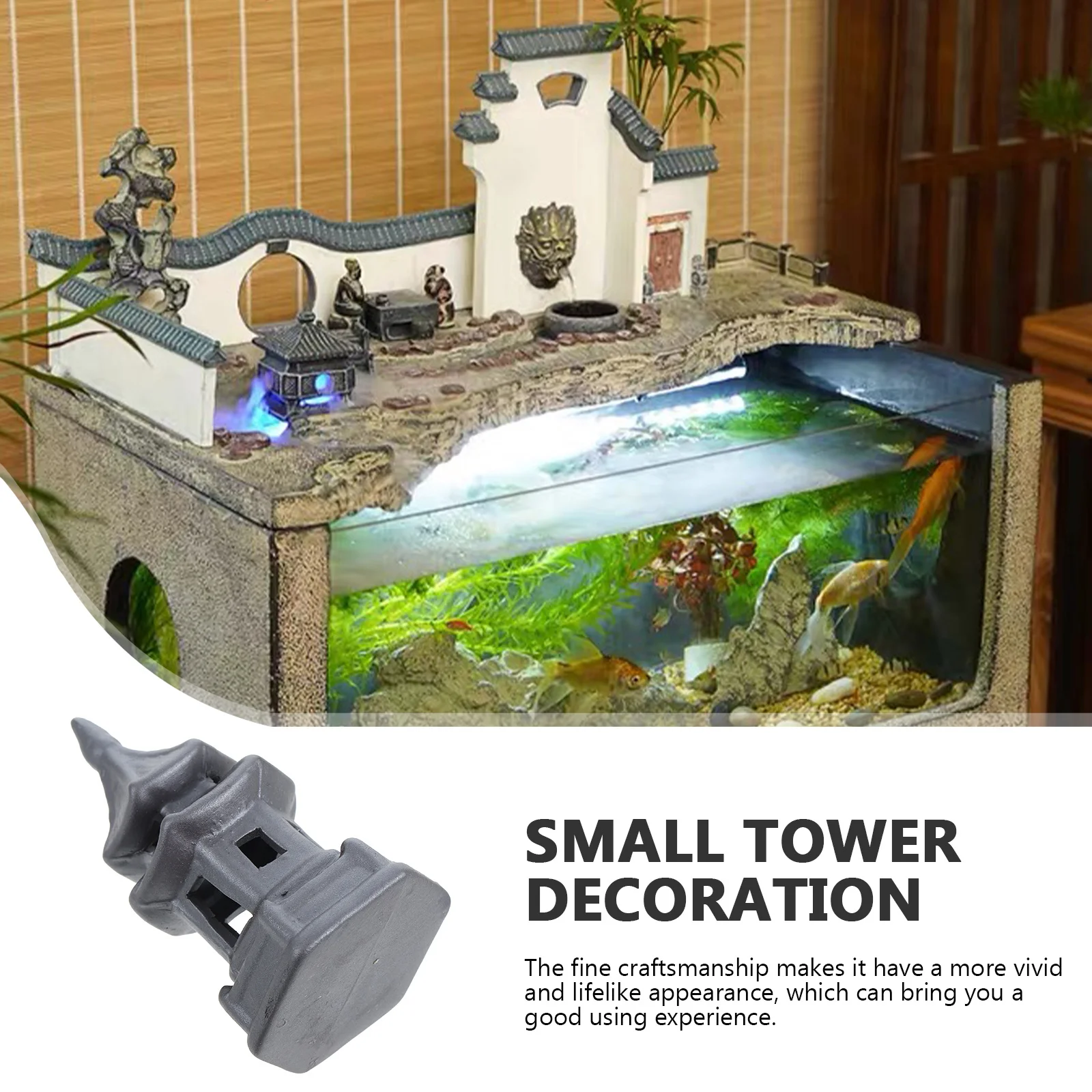 

Landscape Tower Ornament Tank Decoration Mini Garden Flowerpot Decor Ceramic Micro Landscape Accessory Home Office Decor