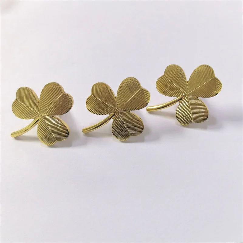 Creative Gold Leaf Cabinet Door Handles Elegant Brass Drawer Knob Furniture Pull Handles For Home Cupboard Wardrobe Closet Pulls