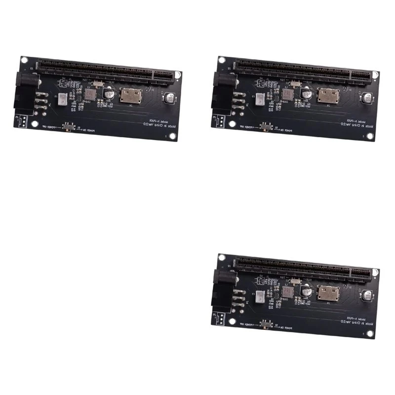 Exquisite-3X Oculink SFF-8612 To Pcie X4 X16 Slot Adapter Card GPU Power DC 12V For PC Mainboard Graphics Card