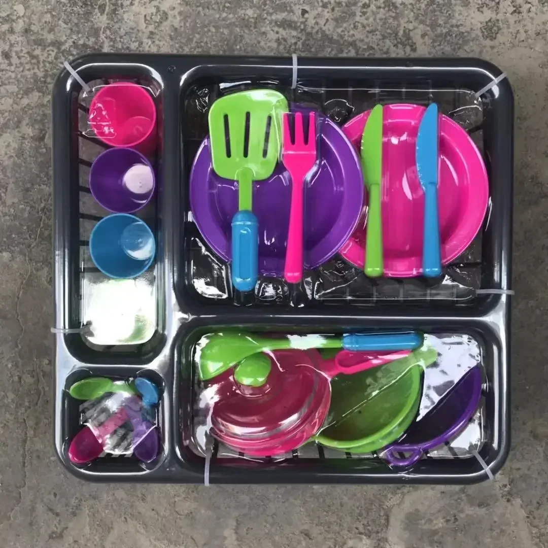 28pcs/set children's simulated kitchen set cutlery basket creative home house toy baby gift parent-child interaction