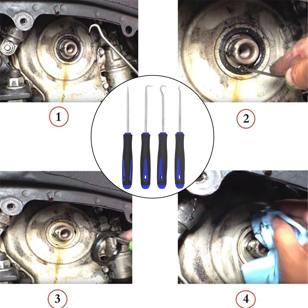 4Pcs Car Oil Seal Screwdrivers Set Car Auto Oil Seal O-Ring Seal Gasket Pick Puller Remover Pick Hooks Tools Car Repair Tools