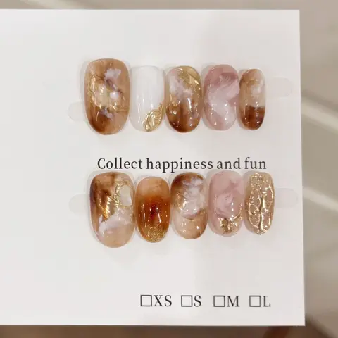 10Pcs Short Oval Handmade Press on Nails Cat Eye Fake Nails Simple False Nails Full Cover Nail Tips 네일팁 Накладные Ногти Uñas