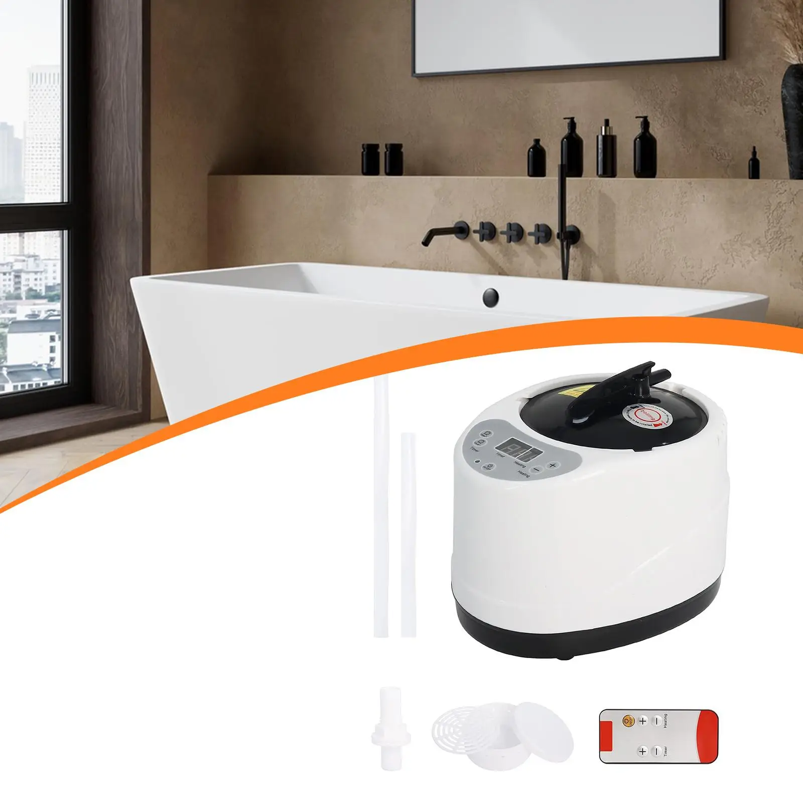 3L Sauna Steamer Stainless Steel Liner Easy to Clean Sauna Steamer Pot with Remote Control Steam Generator for Shower Backyard