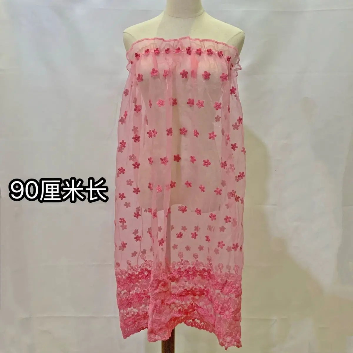 Sissy organza jurk transparante korte rok lange rok bovenkleding zonder voering gemakkelijk te lagen bloemen roze tube top rok