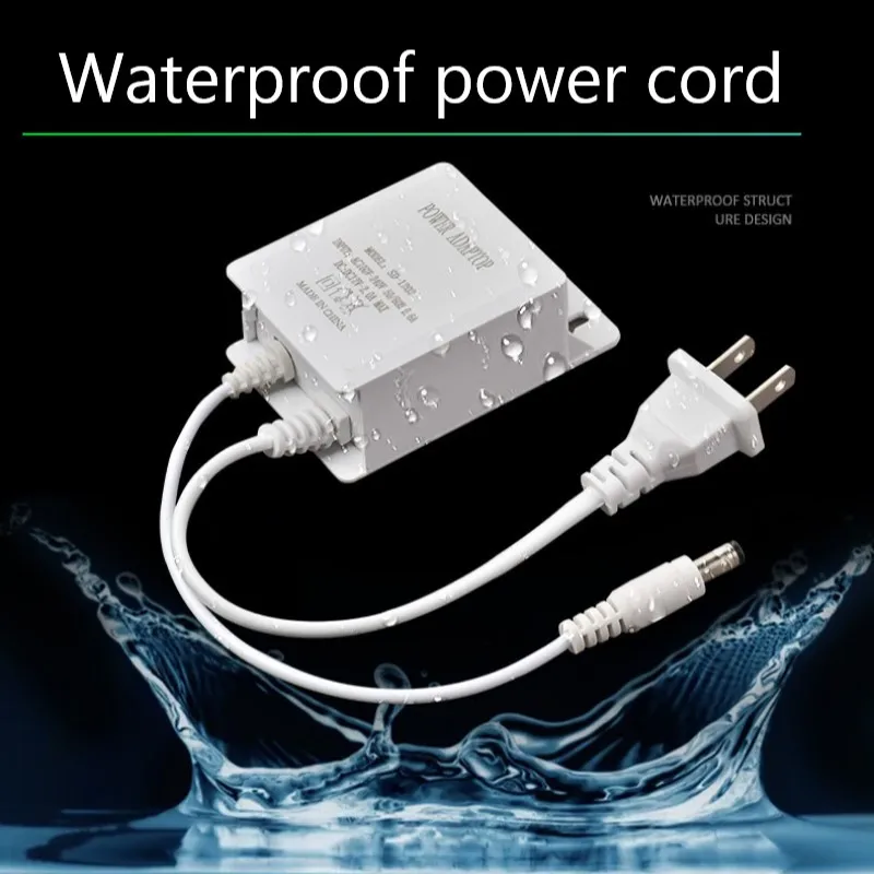 Power Adapter US/EU Outdoor Waterproof AC 100-240V Input DC 12V Volt Output Supply Charger Europe Universal Adapter Converter image 2