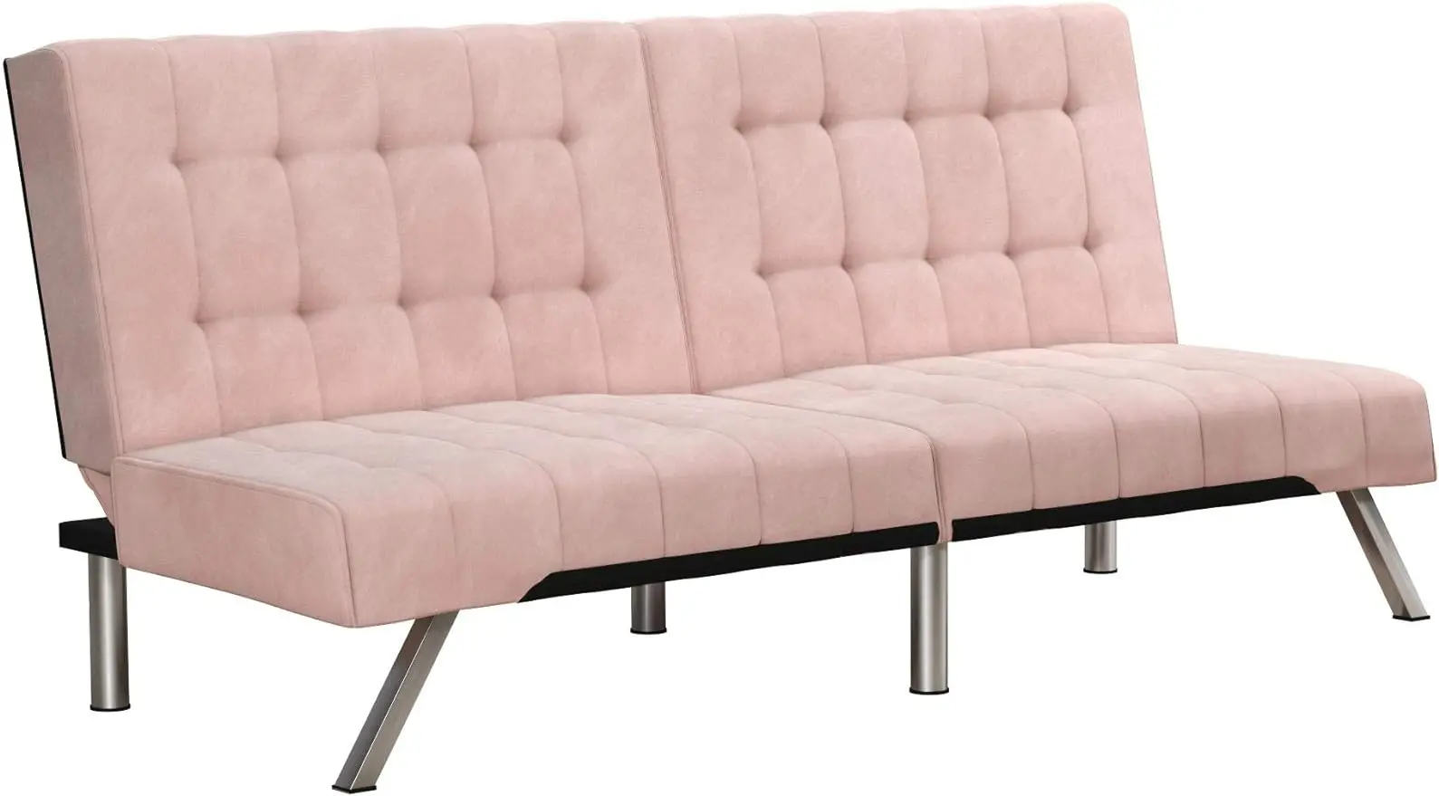 

DHP Emily Futon With Chrome Legs, Pink Velvet