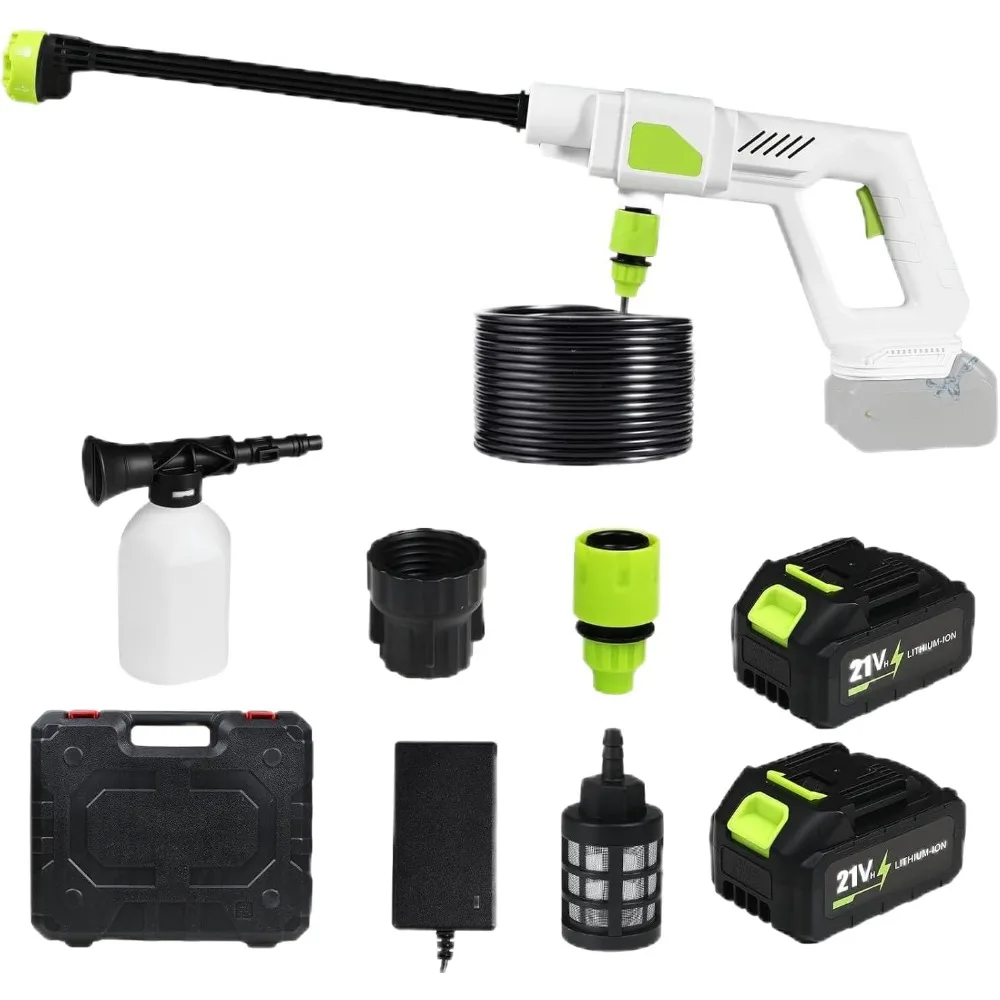 

Portable Cordless Pressure Washer 700 PSI - 15000mAh* 2 Rechargeable Battery, Cordless Power Washer with 6-in-1 Adjustable Nozzl