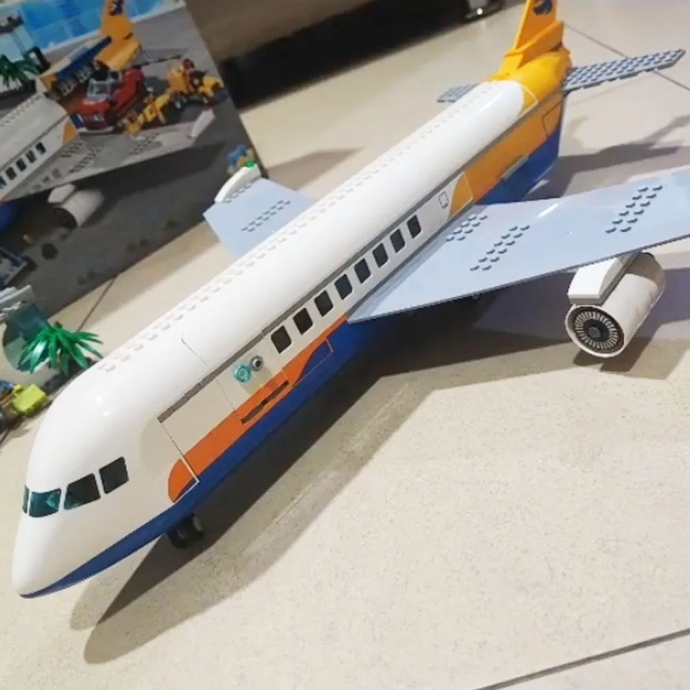 City Aviation Passenger Aeroplane 60262 Building Blocks DIY Passenger Airport Airbus Airplane Assemble Bricks Toy Gift