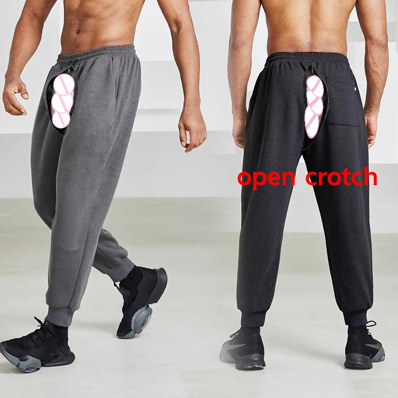 

Open Crotch Outdoor Sex Exotic Pant Mens Athletic Sweatpants with Pockets,Workout Gym Joggers Pants Men Running Jogging Trousers