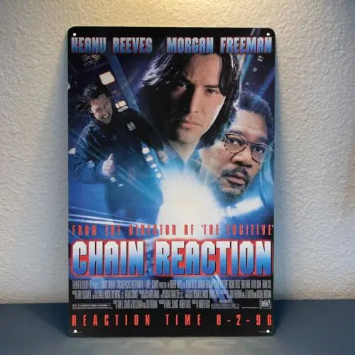 Y1,Chain Reaction Keabu Reeves Movie Metal Poster Tin Sign 20x30cm
