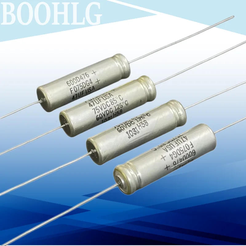 1PCS 47UF 75V 125° High Temperature Resistant Copper Foot Axial Fever Cathode Capacitor
