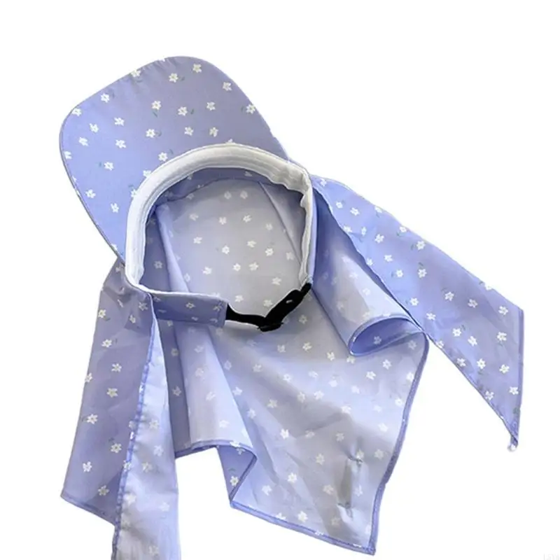 

L5YA Lightweight Headscarf Baseball Caps with Floral Print Adjust Size Hat Cycling Travel Turban Caps for Girl Woman Sunproof