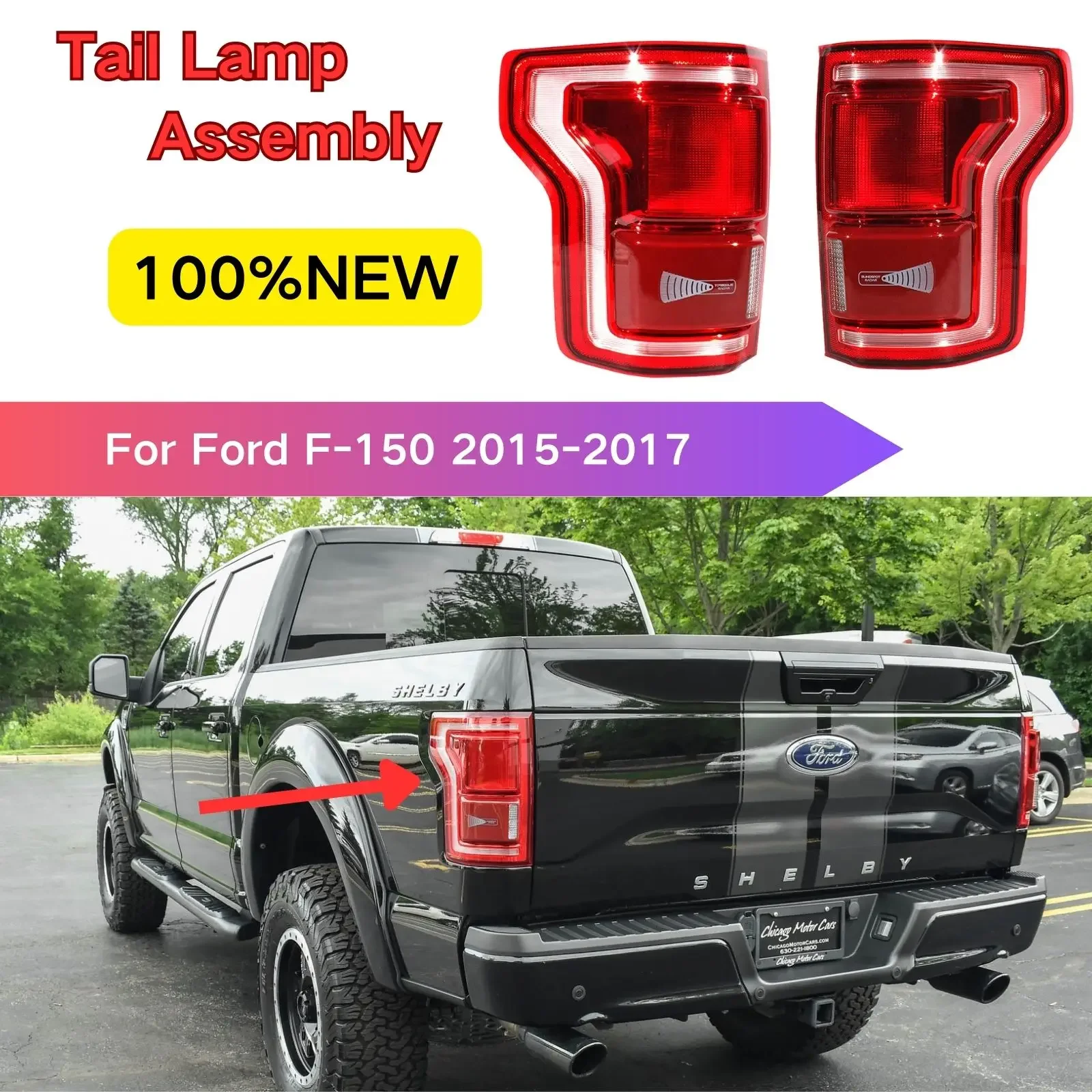 

Tail Brake Lamp Assembly For 2015-2017 Ford F-150 LED Rear Driving Reversing Warning Signal Light Car Part Left Right New