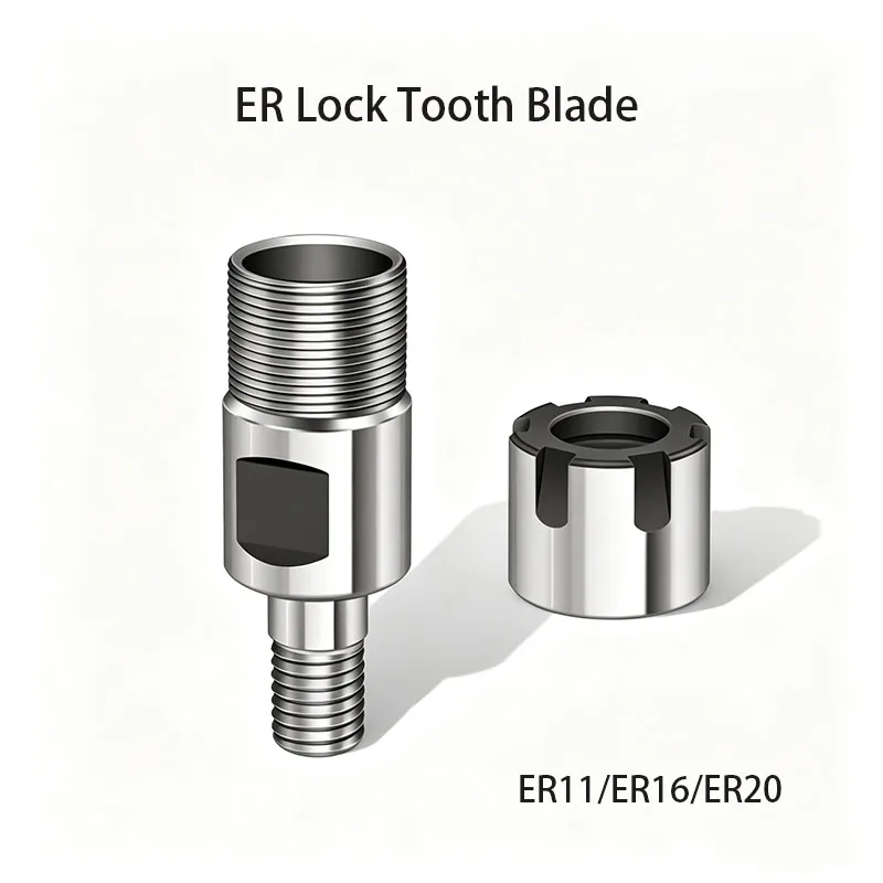 CNC ER lock tooth type cutting head ER11/16/20 high-precision impact resistant M6M8 machining center extension rod chuck