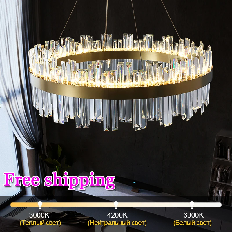 Modern Crystal Chandeliers para sala de estar, Luzes LED para quarto, Sala de jantar, Luz de teto, Cozinha Crystal Lamps