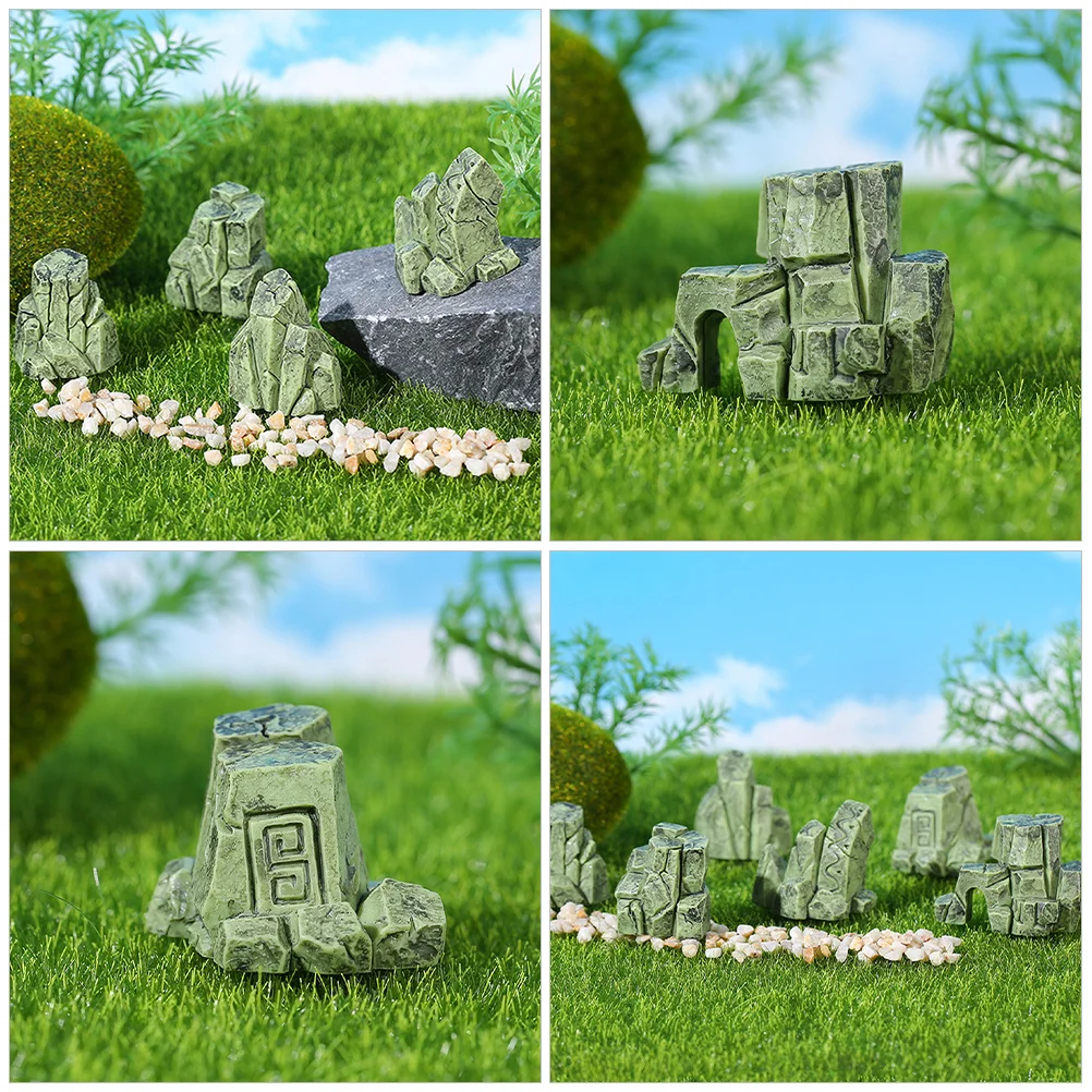 

6Pcs Mini Resin Rockery Decorative Miniature Rockery for Micro Landscape Sand Table Garden and Bonsai Decoration