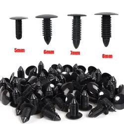 40PCS Mix Schwarz Kunststoff Niet Push-in 5mm 6mm 7mm 8mm Auto Stamm Dach Trim panel Fastener Clip Fahrzeug Retainer Clip Universal