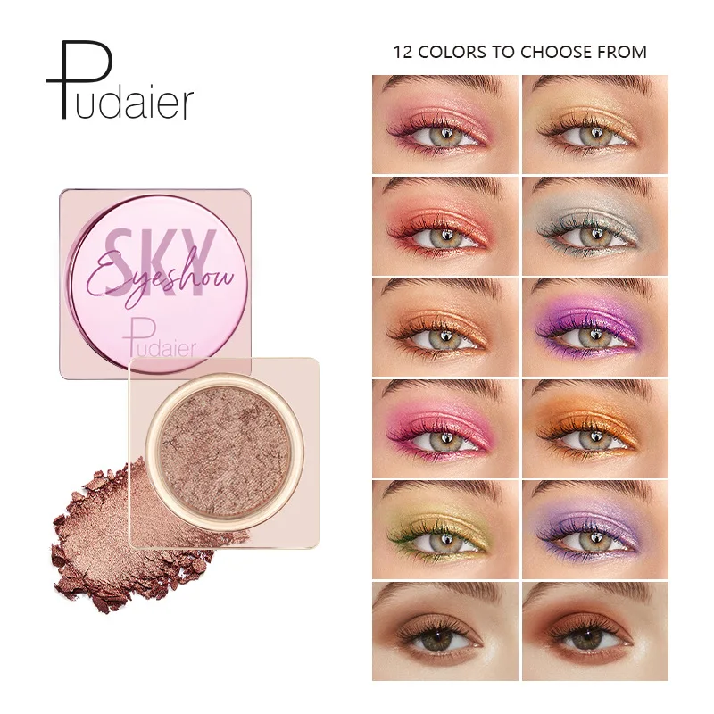 

Pudaier Monochrome Shimmer Eyeshadow Highlighter Diamond Glitter Colorful Eye Shadow Palette Matte Eyes Makeup Beauty Cosmetic