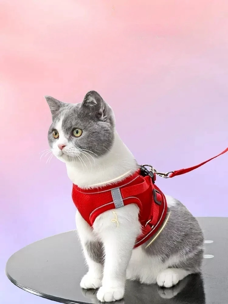 Cat Leash Anti-break Vest Type Cat Leash For Going Out Special Cat Chain Pet Chest Strap