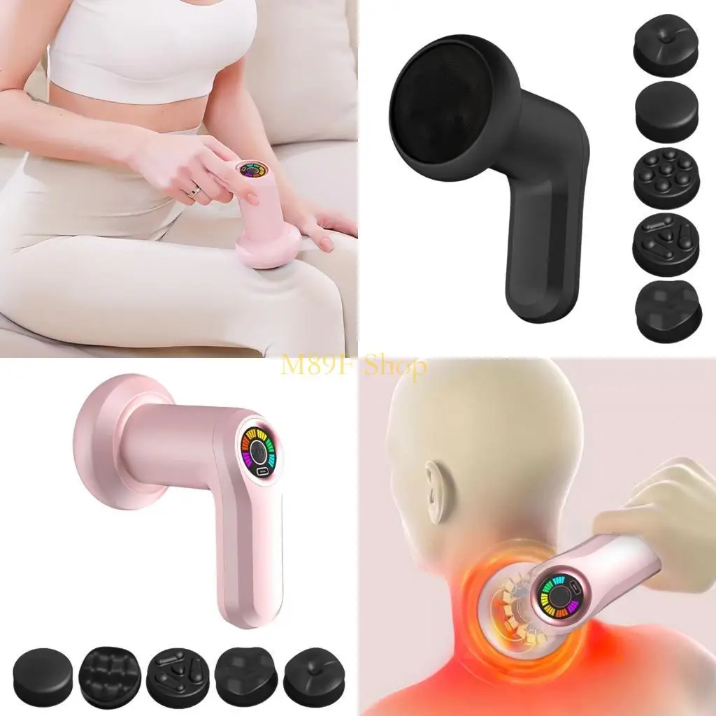 

M89F Массажер от целлюлита Ручной аппарат для скульптурирования тела Массажер для тела с 5 массажными головками для рук и ног