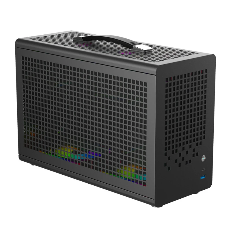 Mini-ITX PC Case Compact CNC Aluminum Gaming Case Compatible with SFX Power Supplies Accommodates 380mm Graphics Cards