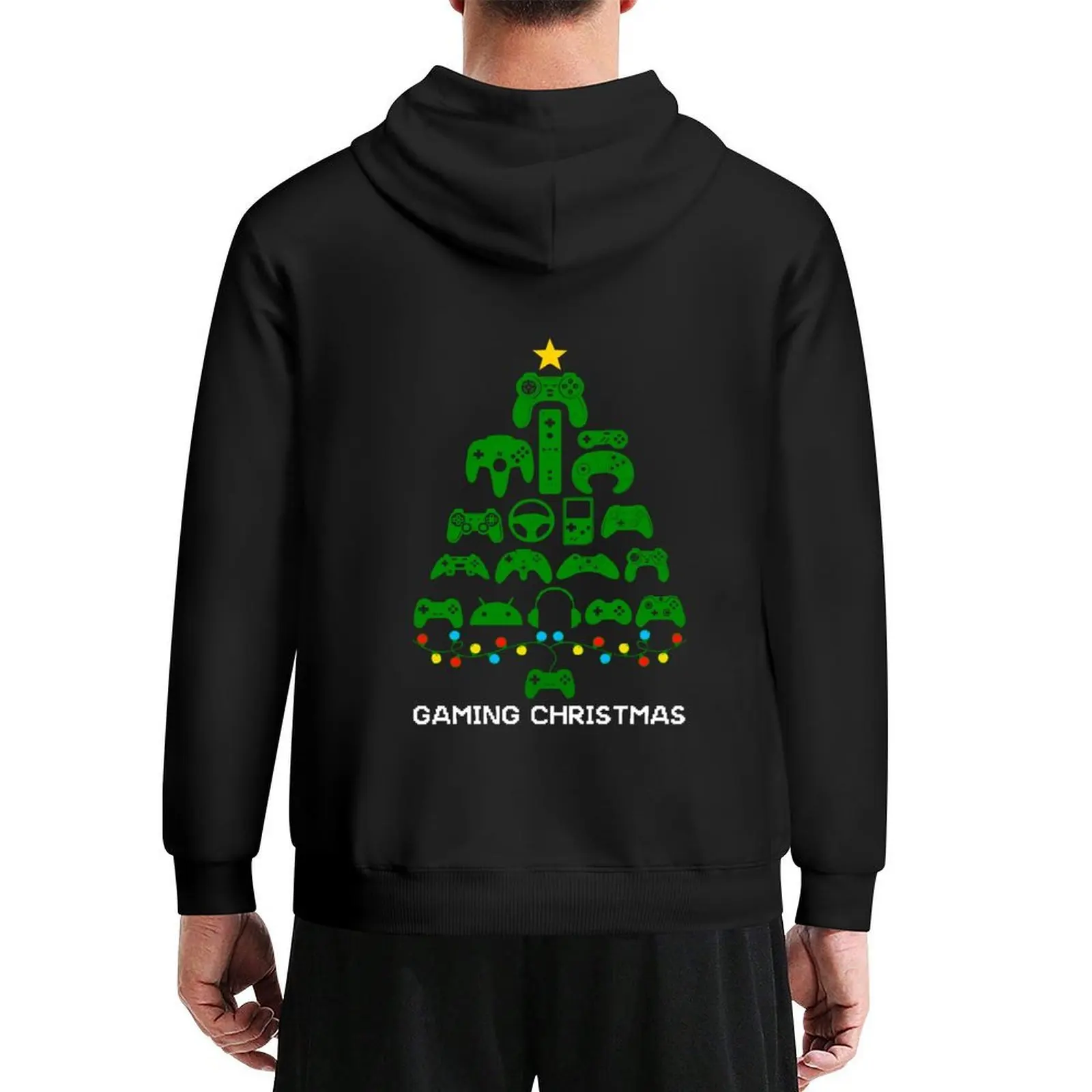 

Funny Video Game Controller Christmas Tree Lights Xmas Gaming Pajama Shirt Hoodie