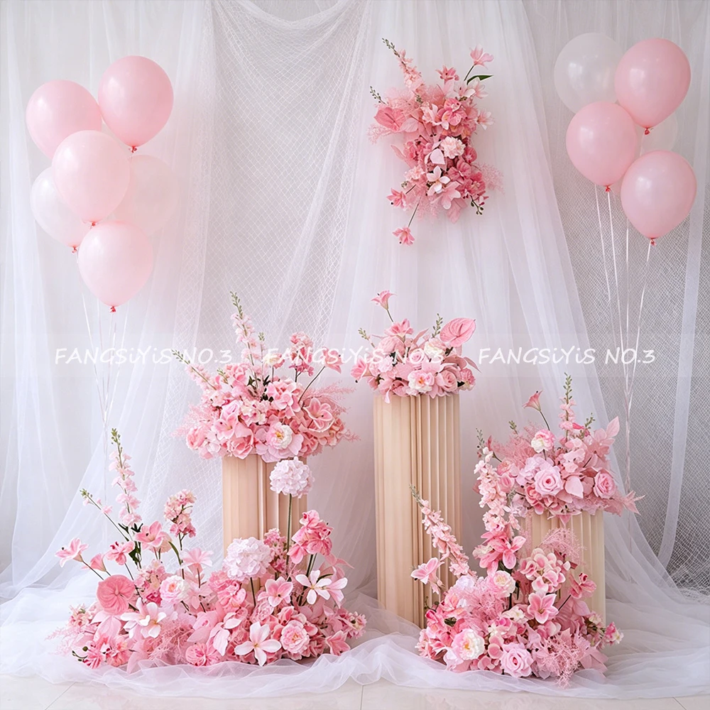 زهور صناعية وردية لتزيين حفلات - مراجعة Wedding Arch Flower وسعره