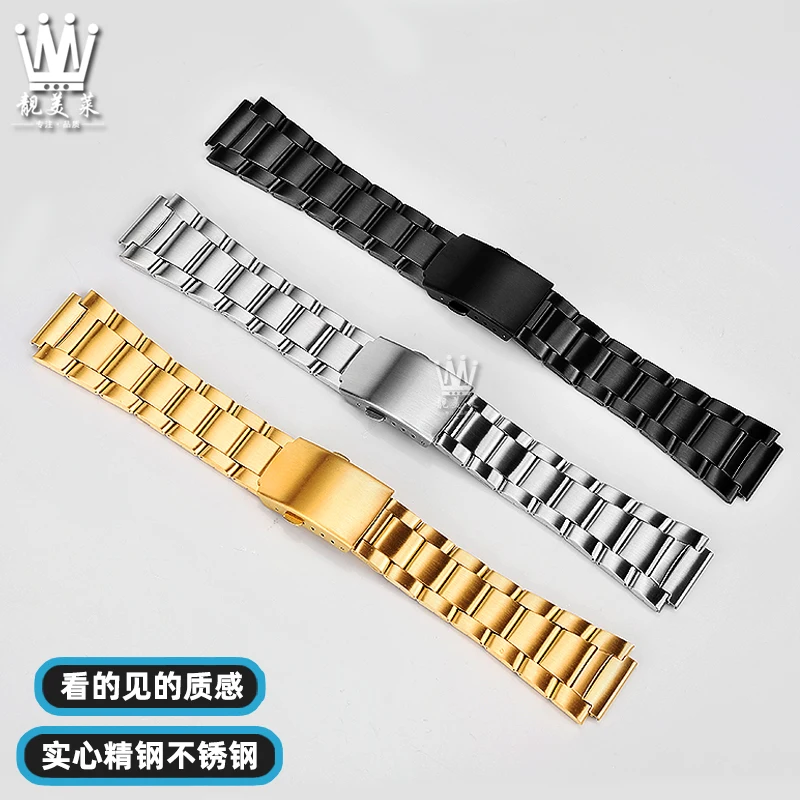 For Casio AE1200/1300/1500 A158/168/F91 Metal Watch strap 18mm Black silver Men Stainless steel Watchband attachment Equip tools