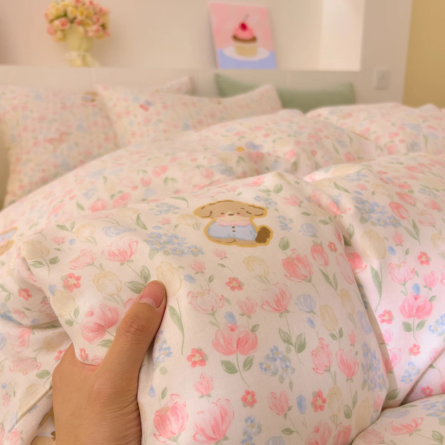100%Cotton Duvet Cover Double-layer Gauze Quilt Cover Flower Printed High Quality Pure Cotton funda nordica 150 cama 이불커버