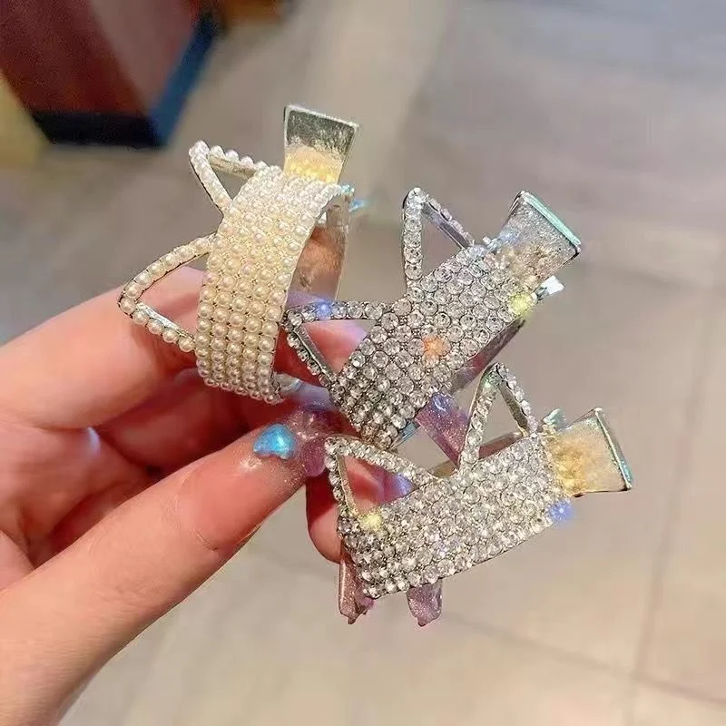 Koreanische Perle Kristall Krallen Clips Frauen geometrische Klaue Mädchen Klemmen Krabben Stirnband Haarnadel Mode Haarschmuck