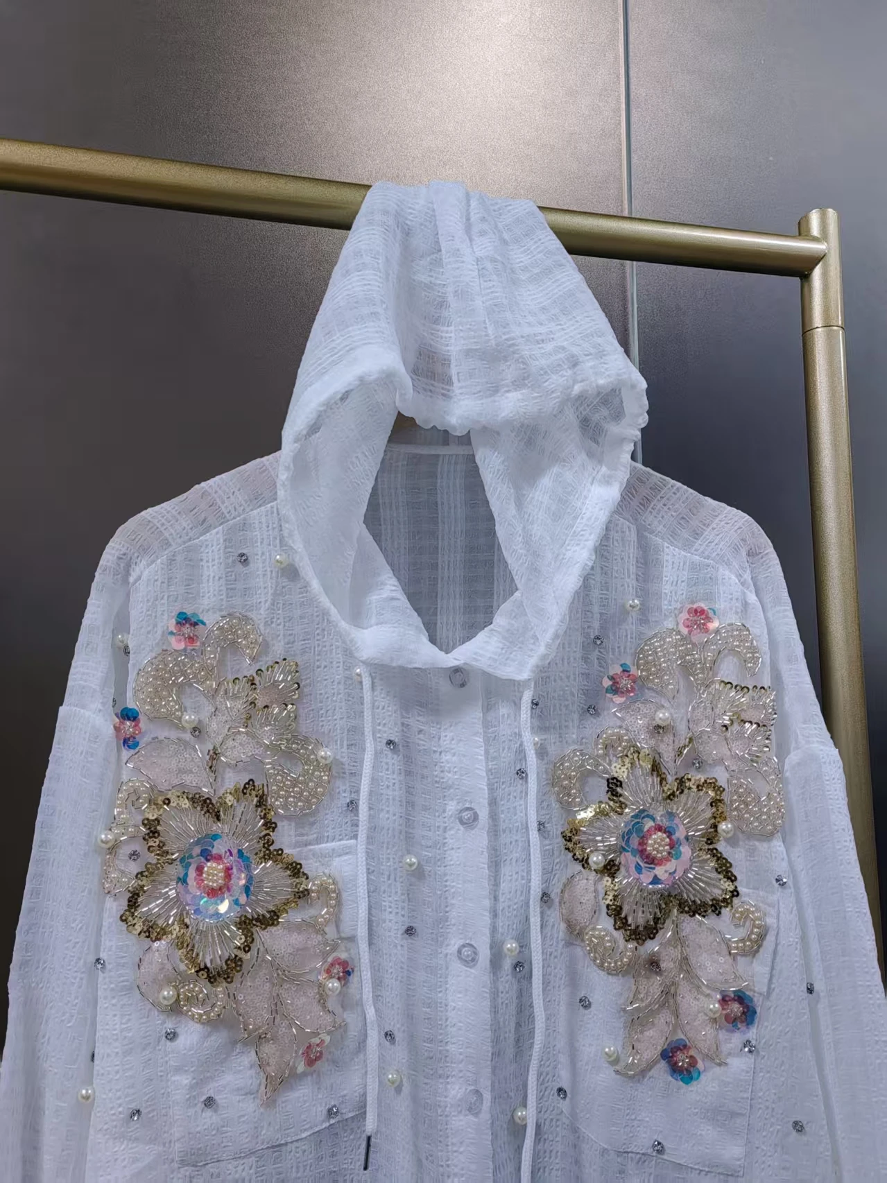 High-end 2025 Spring Summer Luxury Hooded Oversize Shirts Blouses Women's Loose Casual Y2K  Tops Korean Popular Woman Clothing