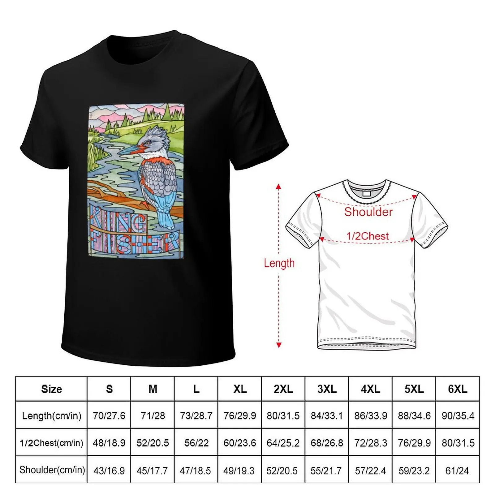 Kingfisher T-Shirt Modern Style Print T-Shirt
