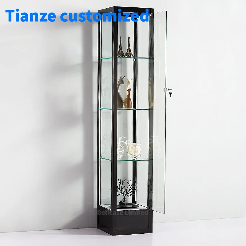 Estilos comuns personalizados de vitrine, Display Stand, Armazenamento com tampa, Shop Cabinets