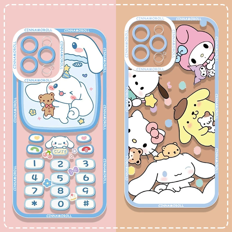 Cute Sanrio Kuromi Cinnamoroll Case for Samsung S25 S21 S22 S23 S24 FE Plus Ultra 5G Girl Shockproof Clear Soft Cover Fundas Y2k