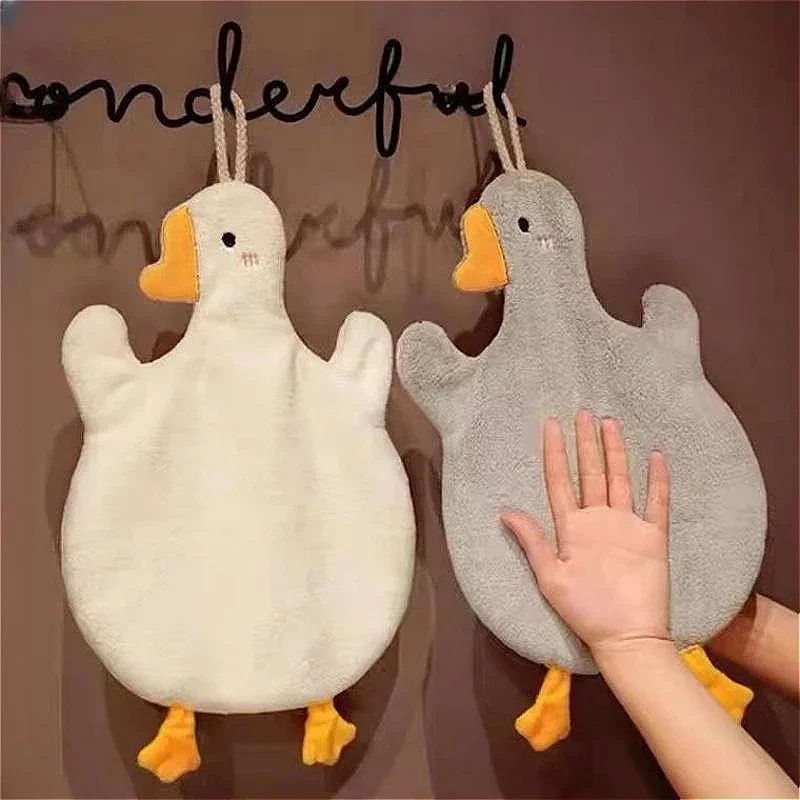 Cartoon Goose Hand Towel Kitchen Bathroom and Toilet Hand Towel Hanging Type with Super Water Absorption Quick Drying It Is Hard