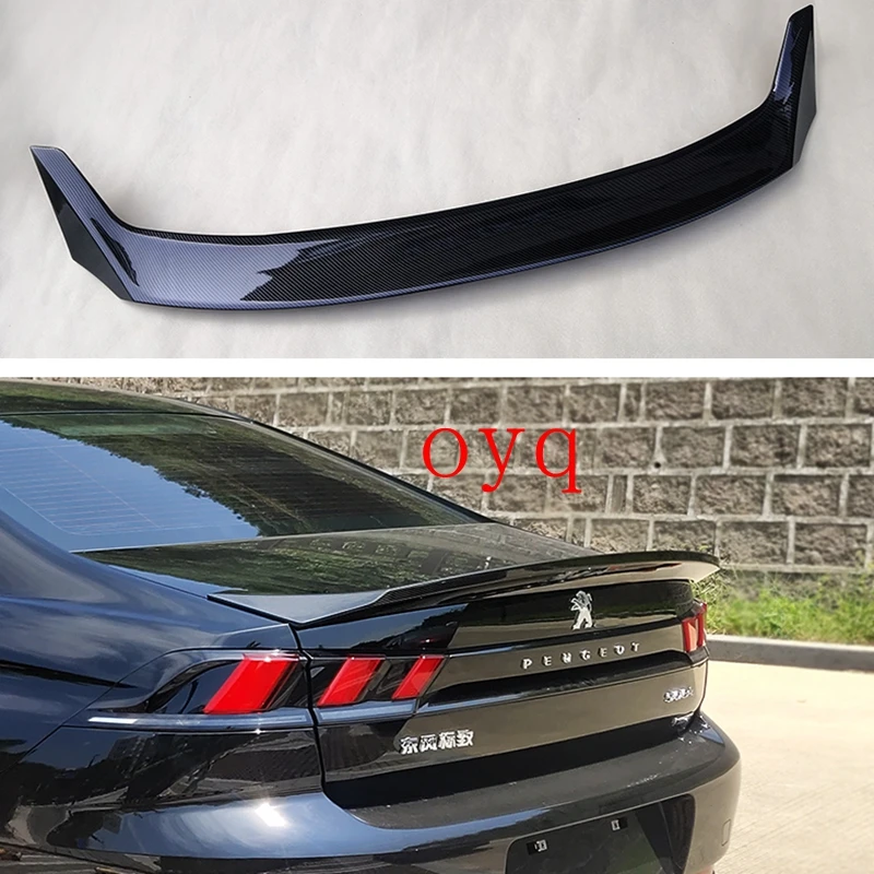 For Peugeot 508 2019 2020 high quality ABS Plastic Unpainted Color Rear Spoiler Wing Trunk Lid Cover Car Styling