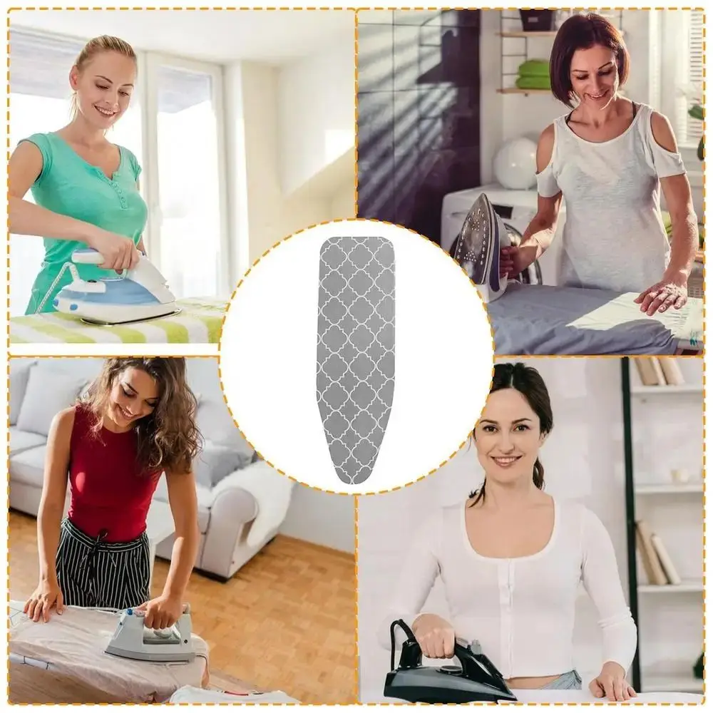 1Pcs Stain Resistant Ironing Board Cover Thick Cotton Padding With Elastic Edge Iron Heat Shield Universal Cloth Cover