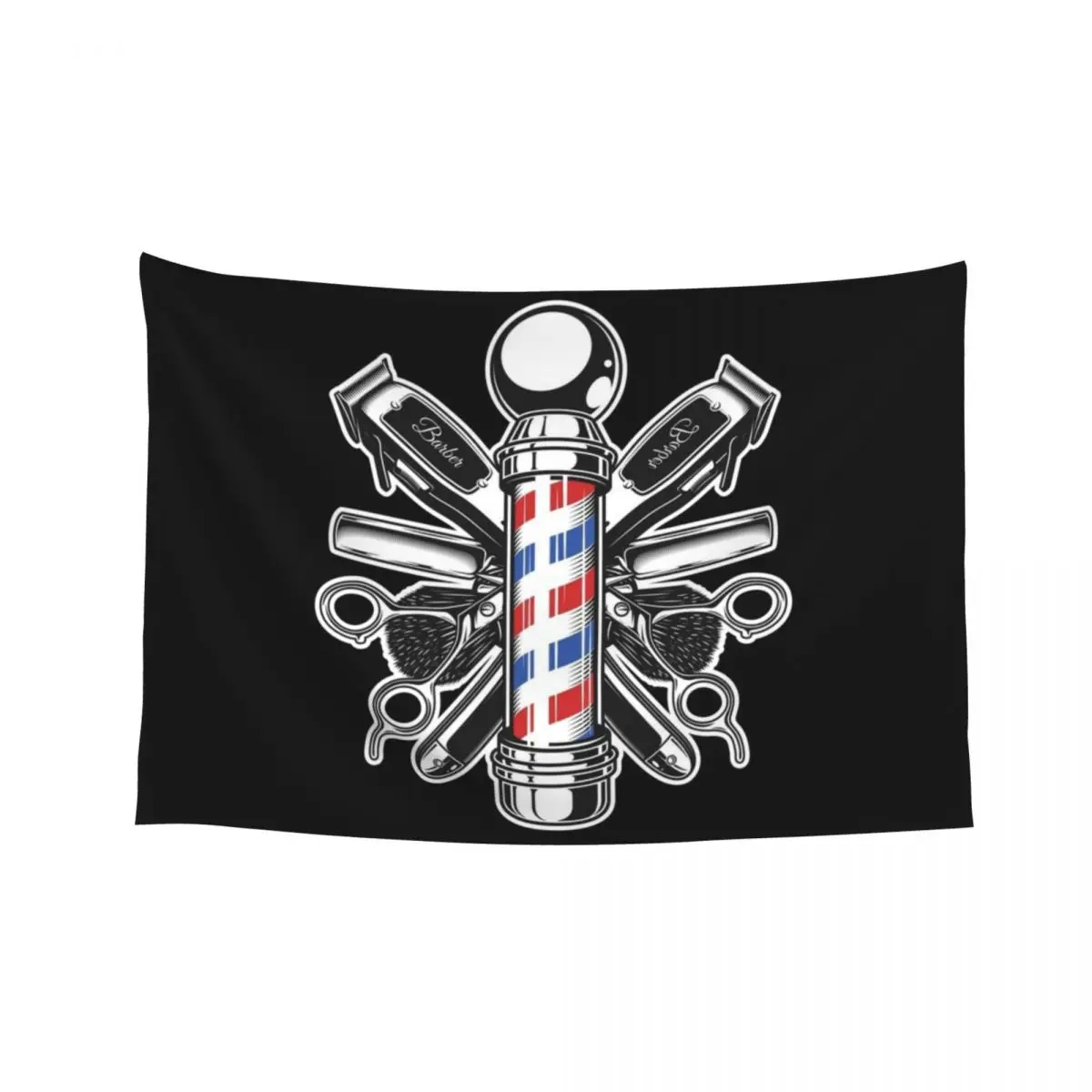 

Vintage Barber Shop Barbers Pole Hair Stylist Tapestry Aesthetics For Room Room Decoration Aesthetic Wall Hanging Decor Tapestry