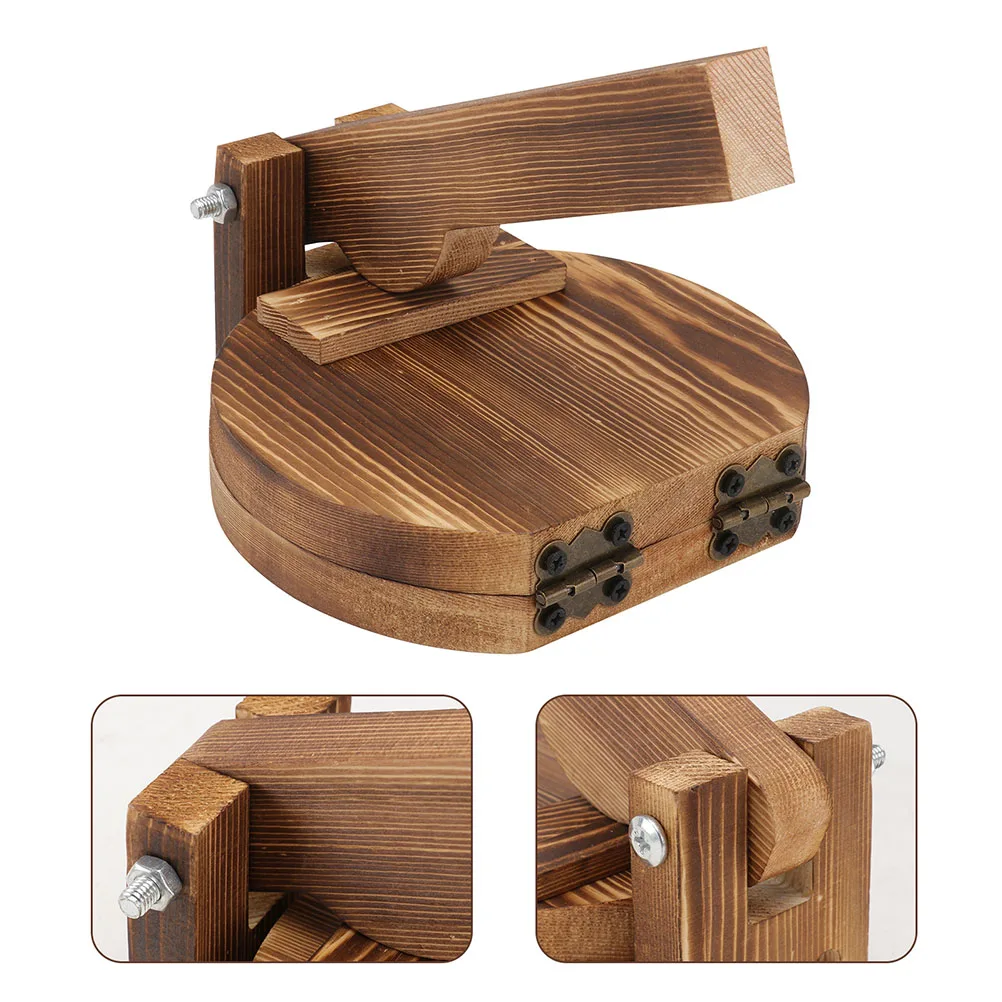 

2pcs Wooden Dumpling Skin Press Tool Natural Wood Handle Easy Operation Labor-saving Wide Usage for Making Biscuits Cookies