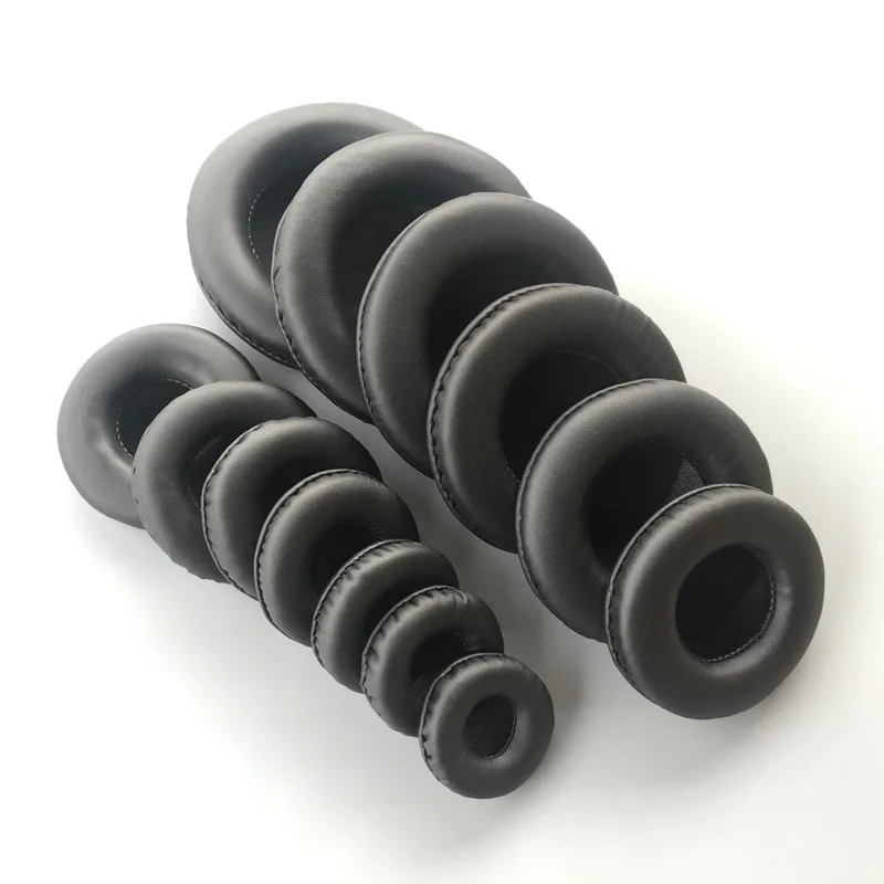 Ohrpolster für Kopfhörer, Schwamm, Leder, Schaumstoffkissen, 40 mm, 50 mm, 55 mm, 60 mm, 65 mm, 70 mm, 75 mm, 80 mm, 85 mm, 90, 95 100, 105 mm, 110 mm
