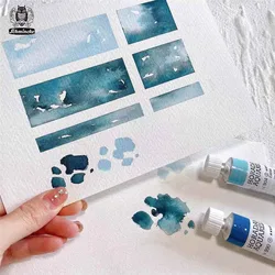 Schmincke Blue/Green Master Watercolor Paint 1ml/2ml Sample Handmade Professional Water Color Paint for Painting Art Supplies